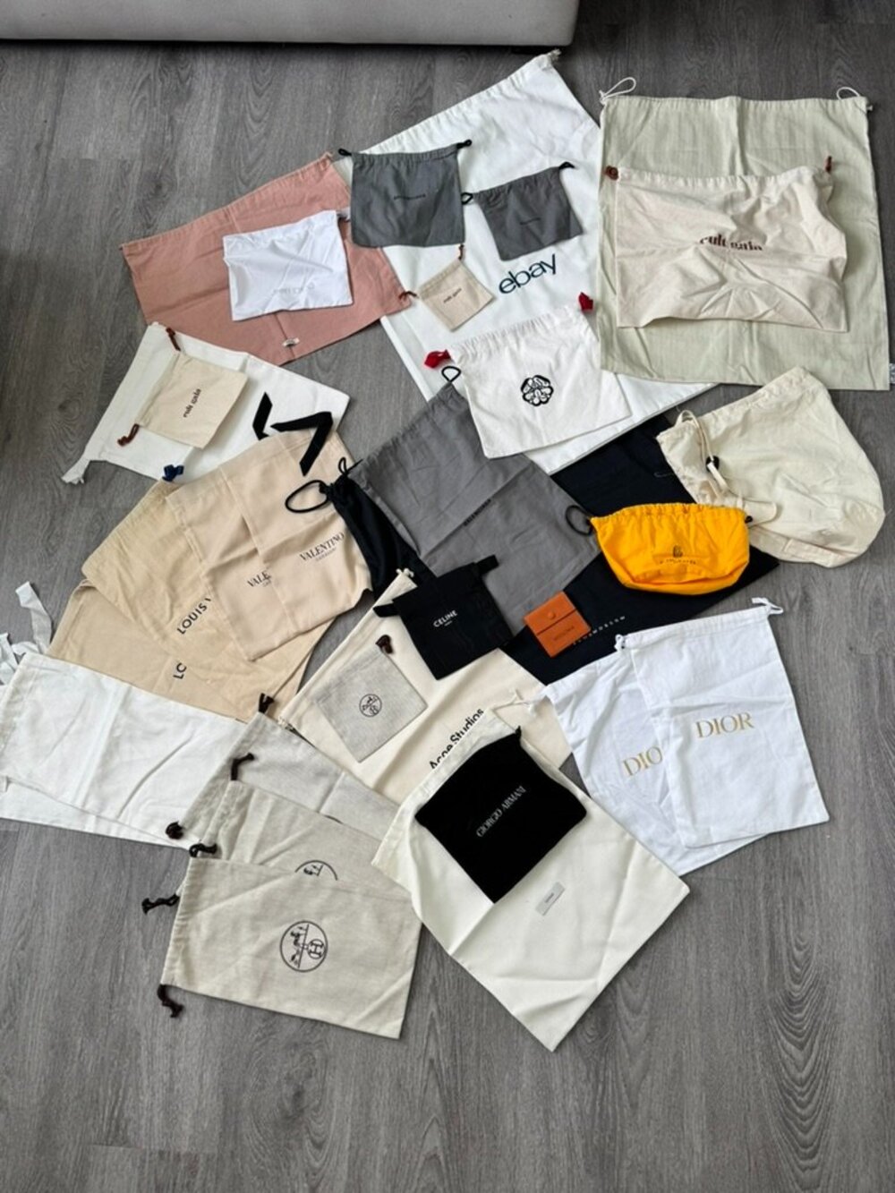 Luxury Dust Bags Bundle – Hermes, Dior, Valentino, LV, Celine, Balenciaga & more